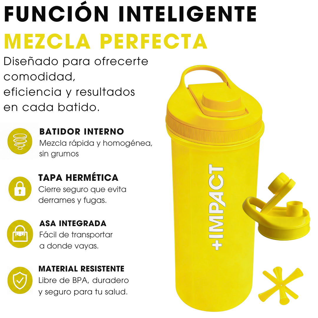 Shaker Amarillo Shaker Gym 600 Ml Vaso Mezclador