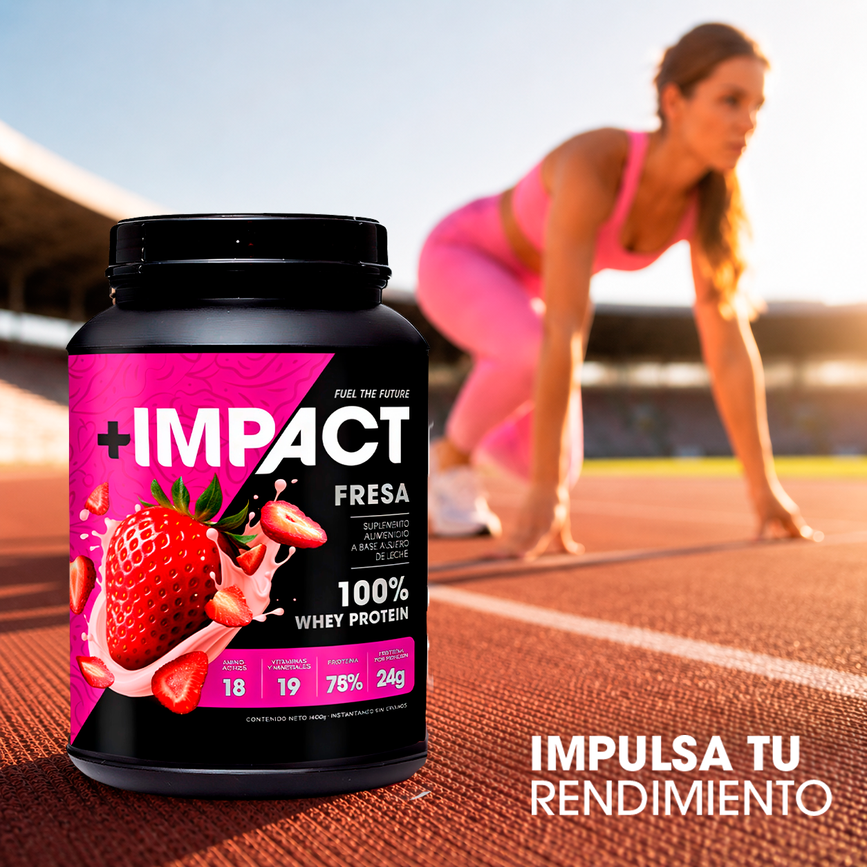 +IMPACT Proteína Sabor Fresa 1400g