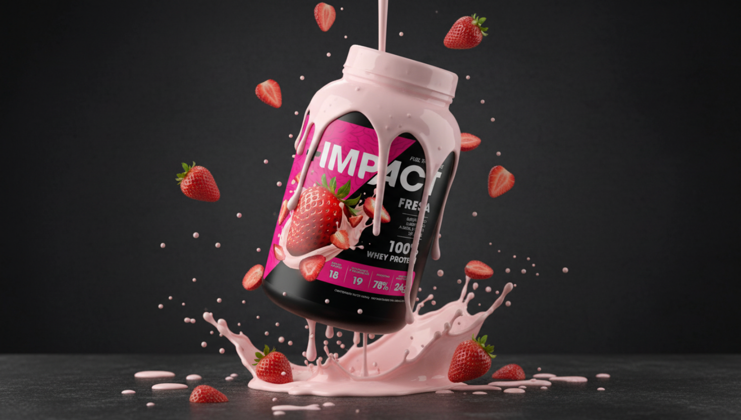 +IMPACT Whey Proteína Whey Suero de Leche Sabor Fresa 1.4 kg