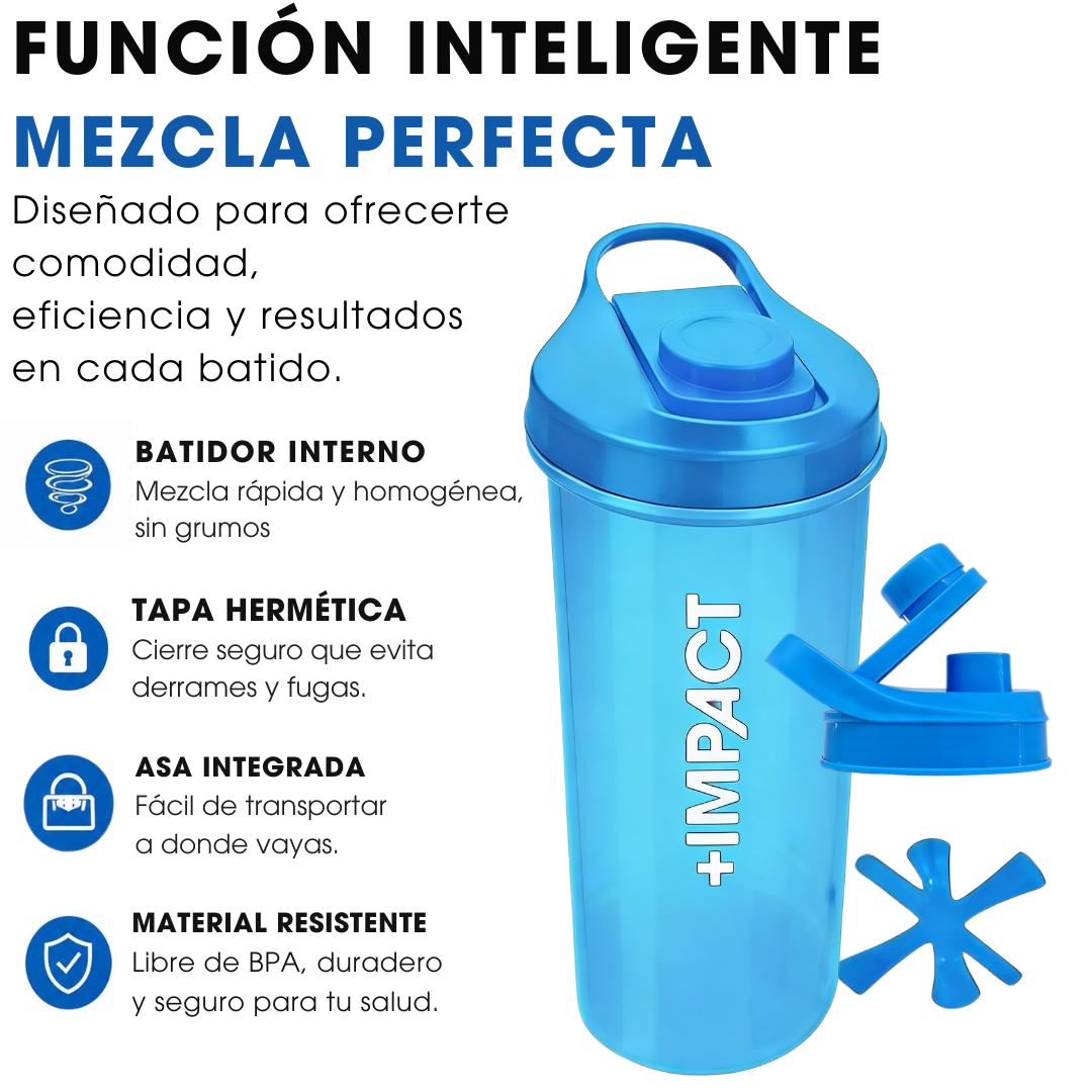 Shaker Azul Gym 600 Ml Vaso Mezclador