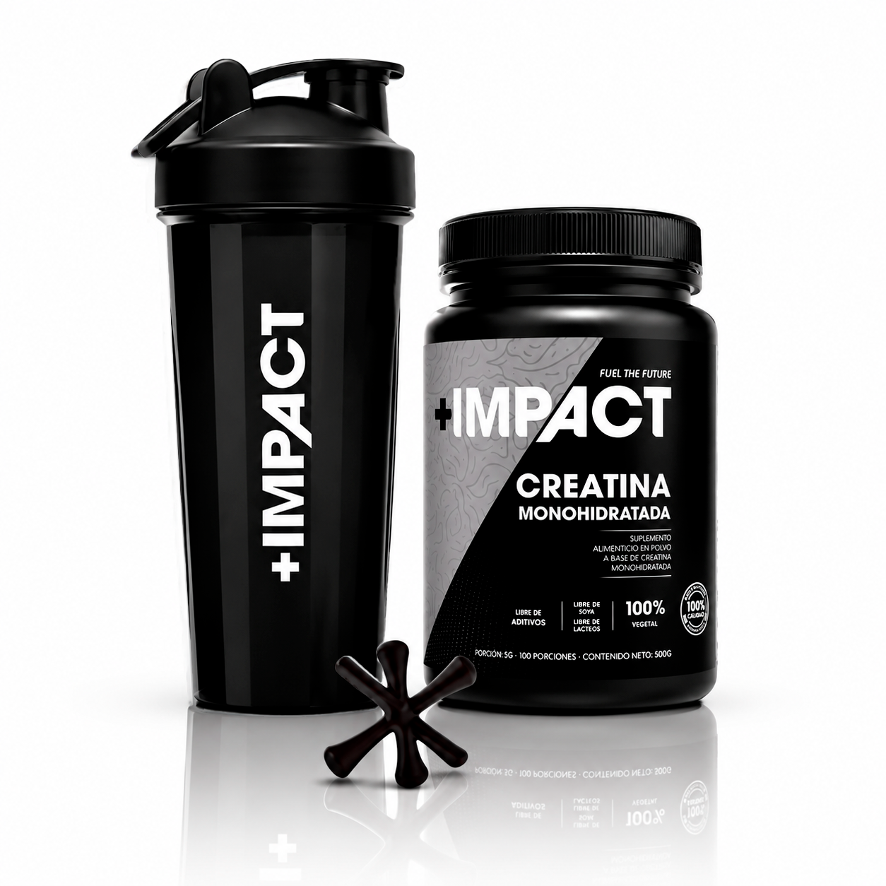 Creatina +IMPACT + Shaker negro