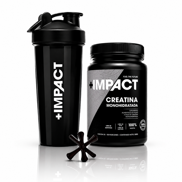 Creatina +IMPACT + Shaker negro