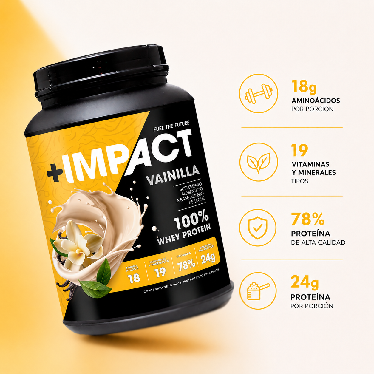 +IMPACT Proteína Sabor Vainilla 1400g