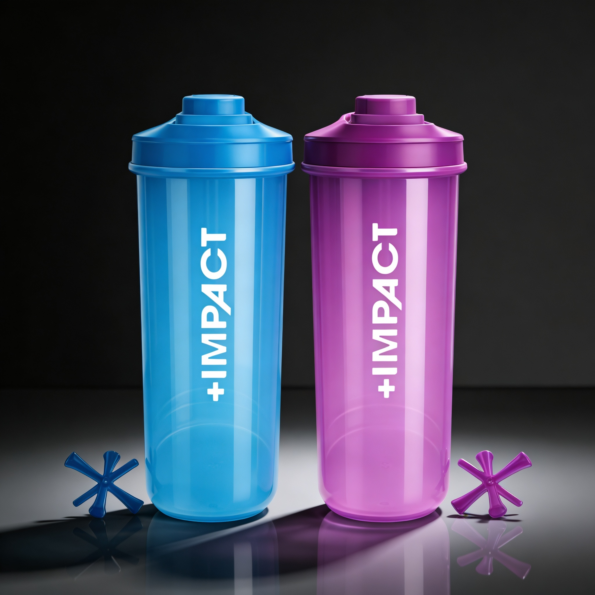 Combo shaker azul y morado