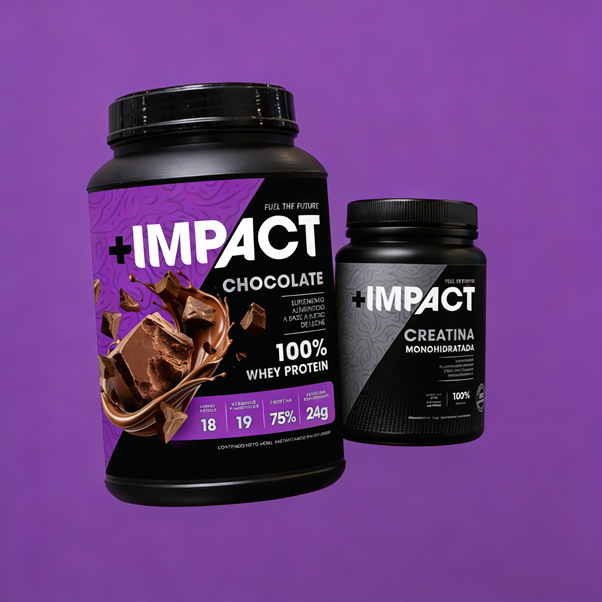 +Impact Proteína de Suero Chocolate 1.4 kg con Creatina Monohidratada, Suplemento Deportivo en Polvo, 24g Proteína, 43 Porciones, Unisex Adultos