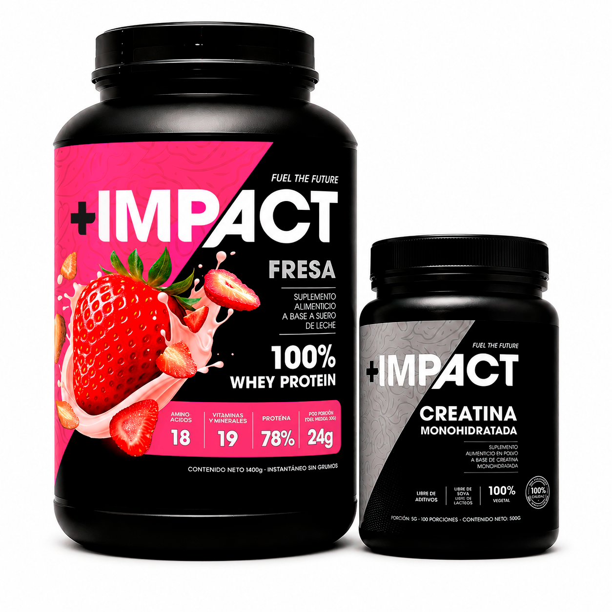 Impact + Whey Protein Fresa con Creatina Monohidratada