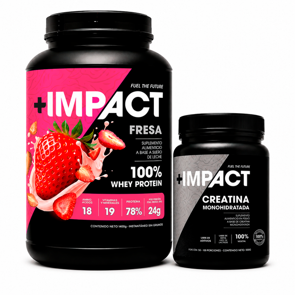Impact + Whey Protein Fresa con Creatina Monohidratada